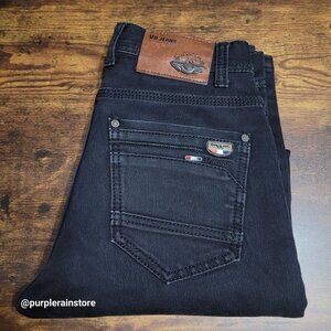 V8 Jeans Slim Straight Size 29x28 Black Wash Stretch Denim Hipster Streetwear